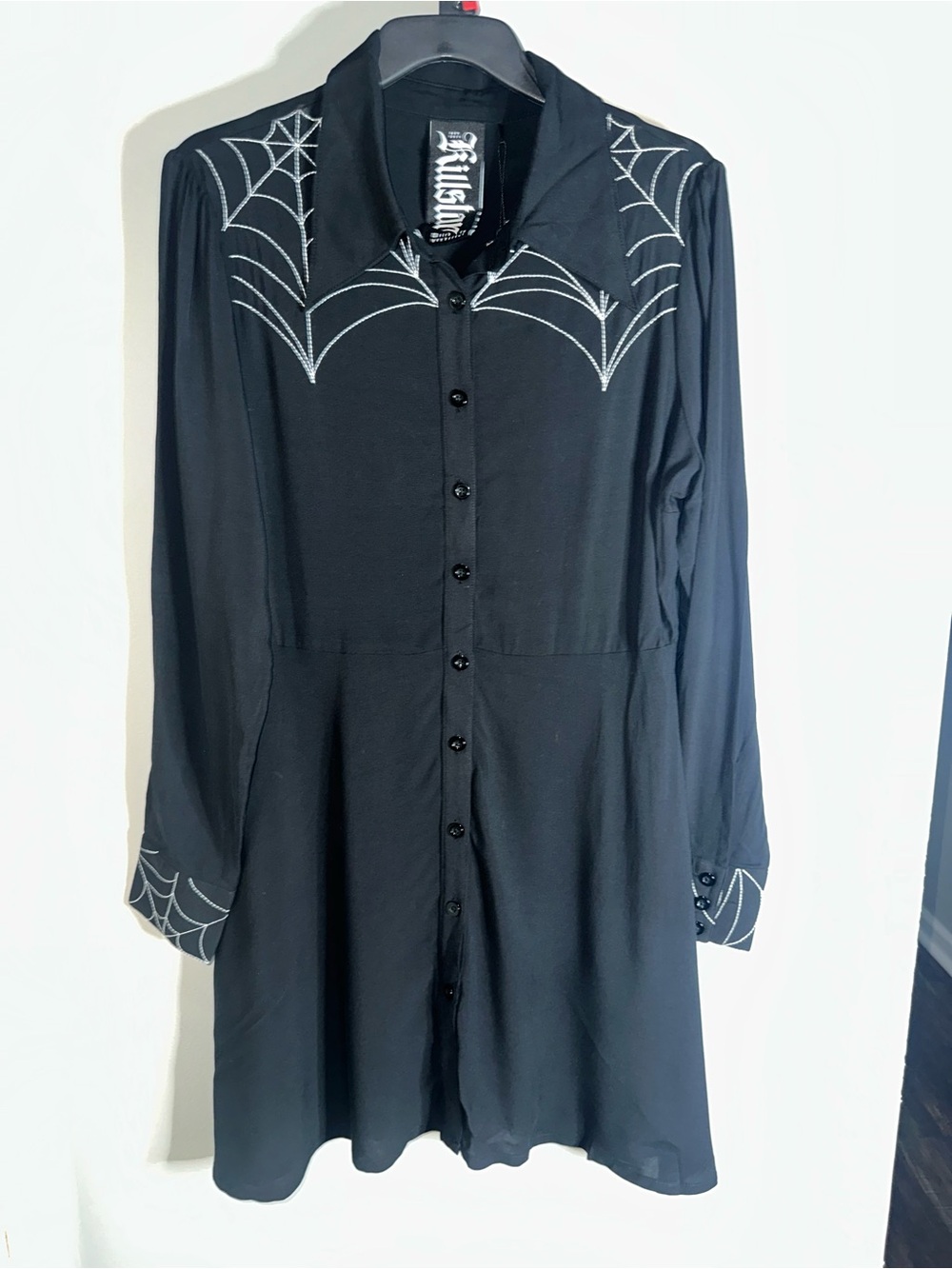 Killstar Spider Swinger Dress XL Black Spiderweb Embroidered Goth NWT